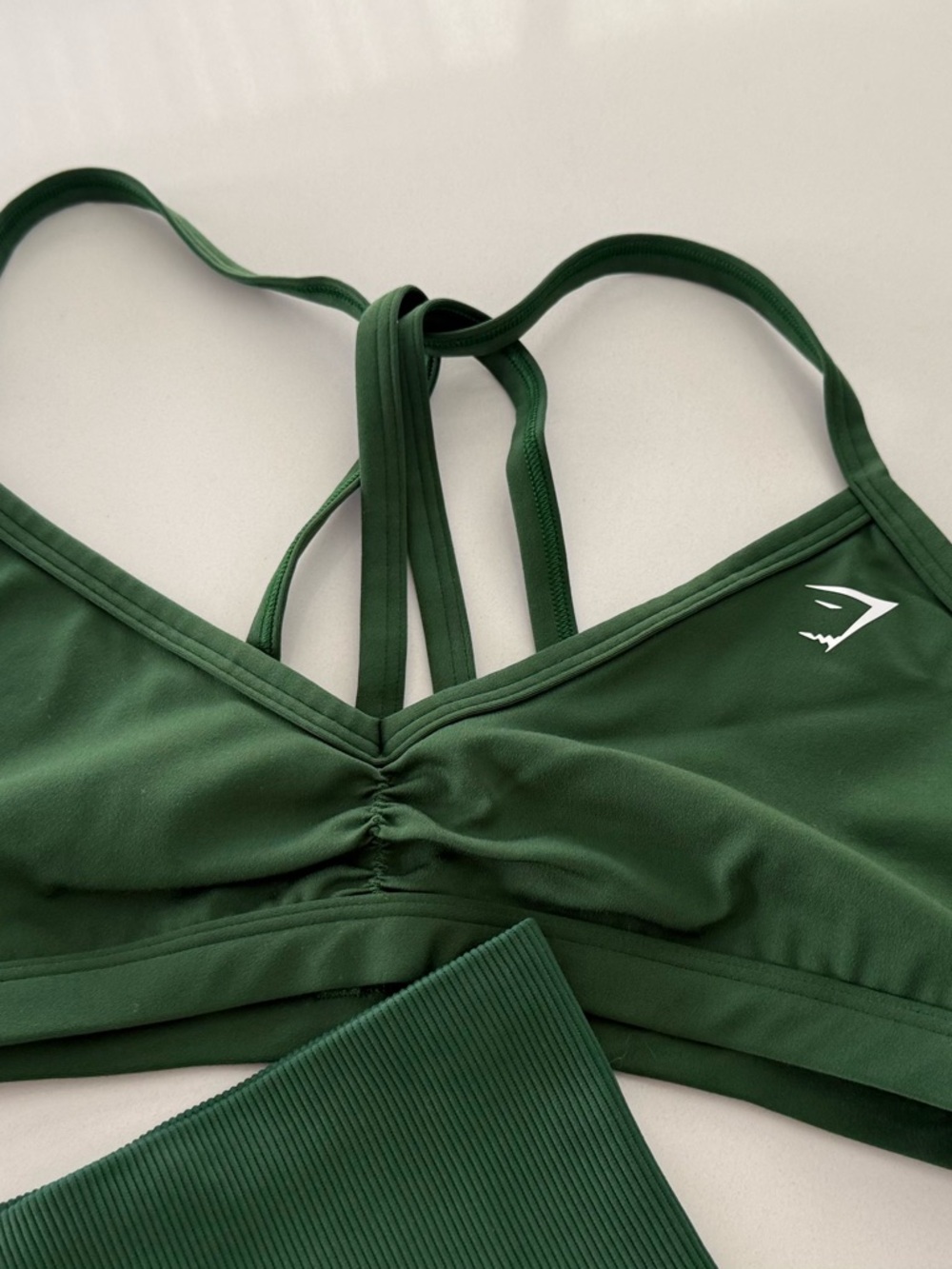 Gymshark Green Seamless Sports Bra and High-Waist Shorts Set - Picture 3 of 6
